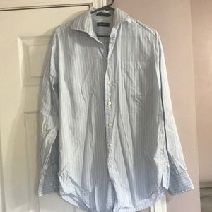 4/$12 Nautica Blue and Cream Striped Dress Shirt